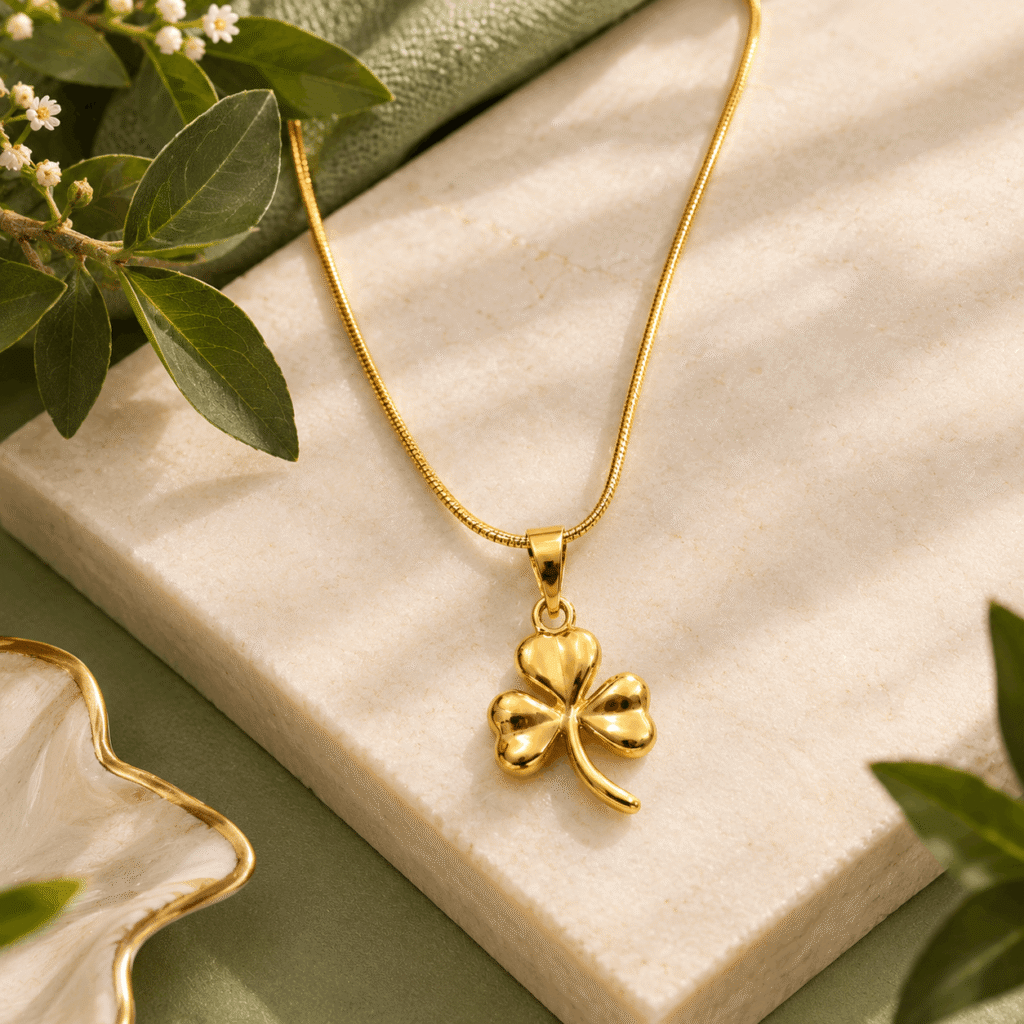 Golden Clover Charm Necklace 🍀
